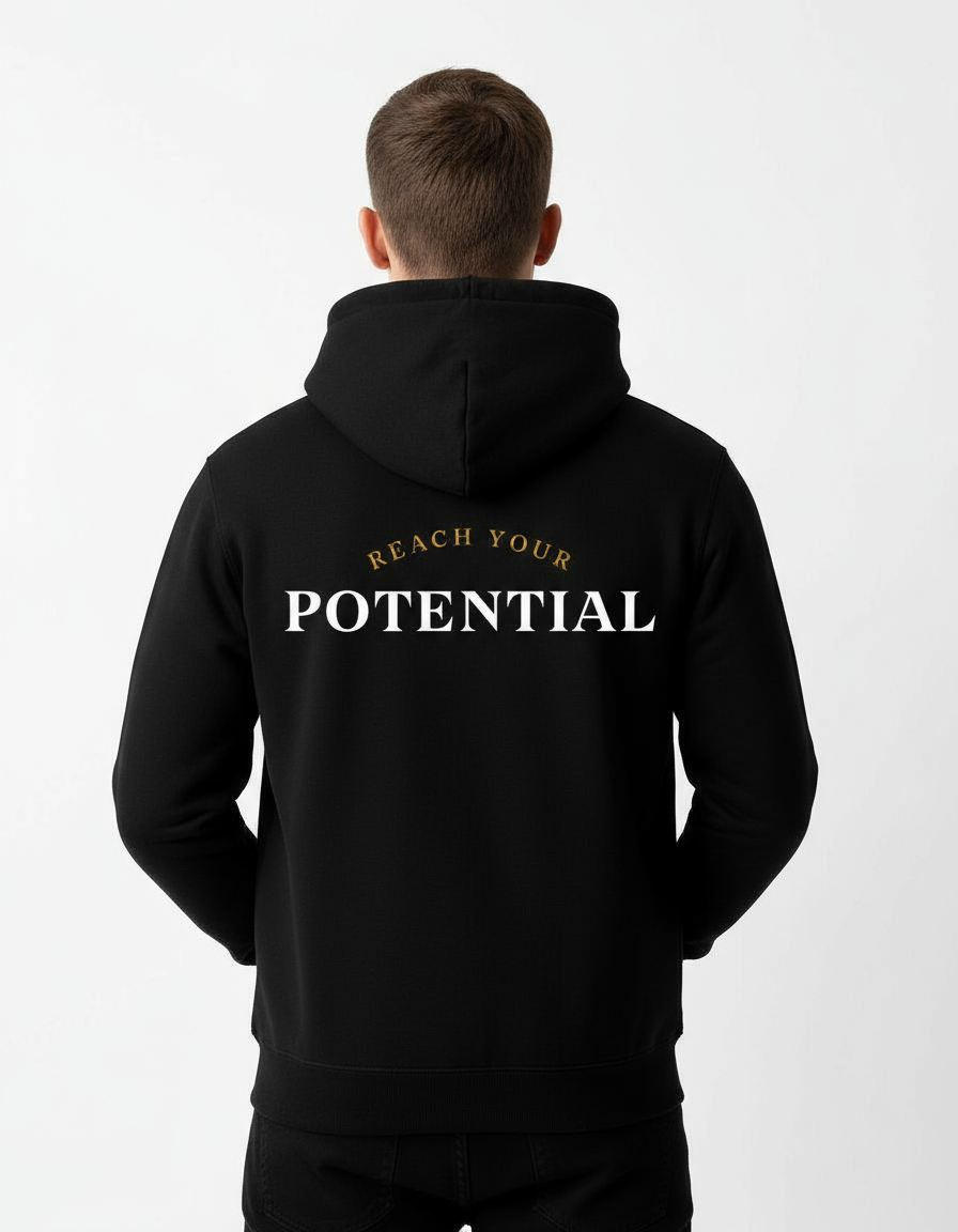 RN lines Hoodie Black|White “Reach your potential”